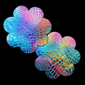 Rainbow scale-patterned flower pasties