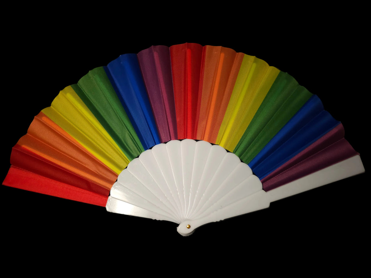 Rainbow Plastic Fan 9"
