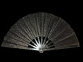 Noir Sparkle Plastic Fan 13"